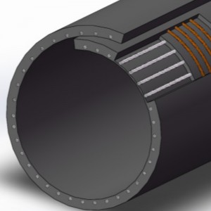 Pijp rubberen transportband