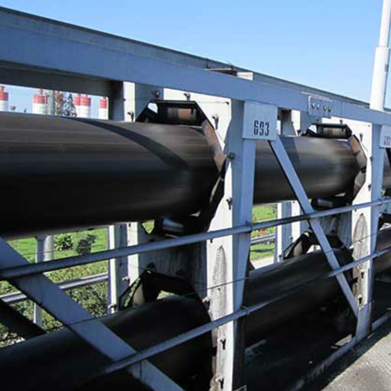 Pijp rubberen transportband