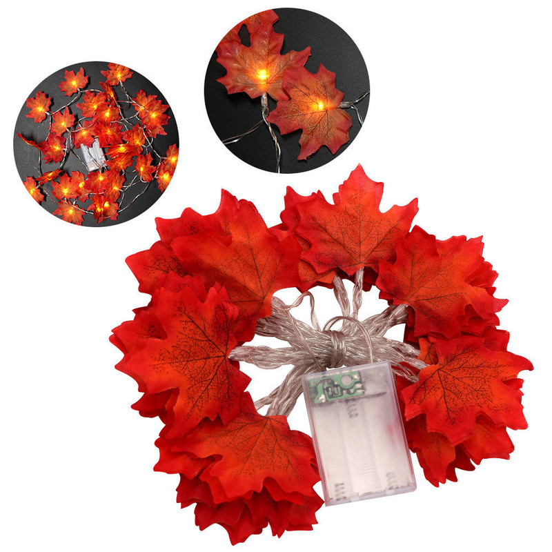 3M Thanksgiving-oogst Esdoornbladeren verlichte herfstslinger 30 LED-lichtslingers