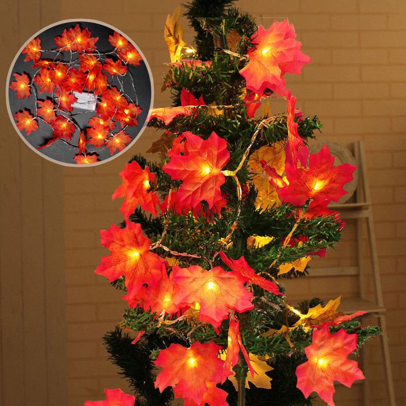 3M Thanksgiving-oogst Esdoornbladeren verlichte herfstslinger 30 LED-lichtslingers