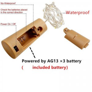 20 LED Strip wijnfles Lamp Fairy Lights kurk String Wire 2M partij bruiloft