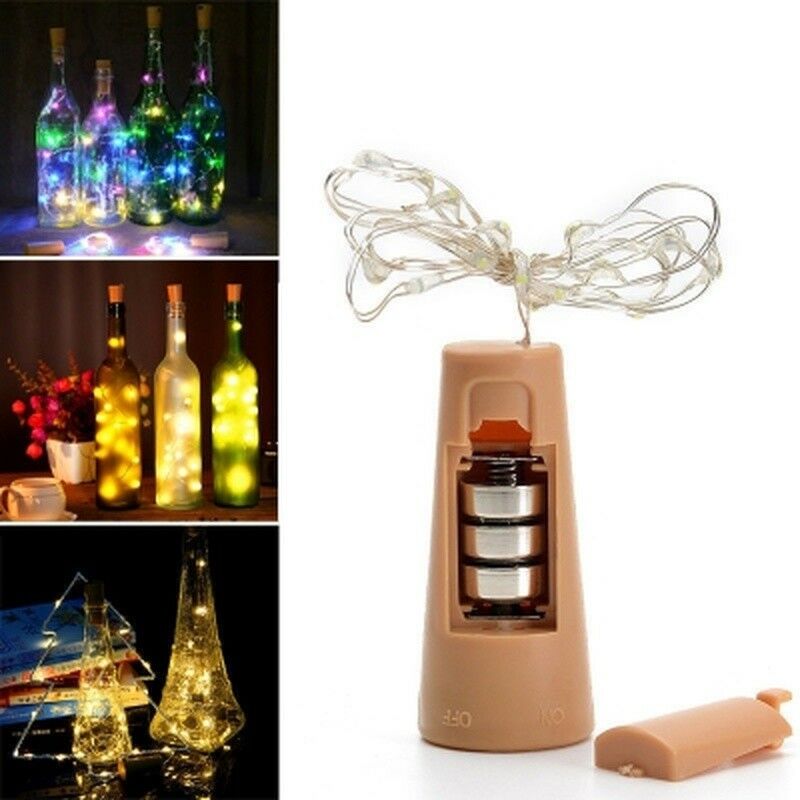 20 LED Strip wijnfles Lamp Fairy Lights kurk String Wire 2M partij bruiloft