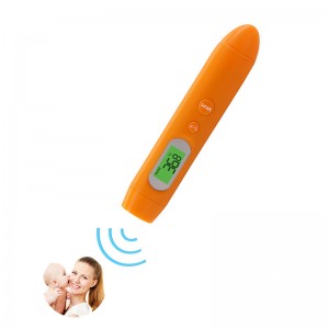 Nieuwe producten 2019 Chinese fabrieksoor- en voorhoofd-infraroodthermometer met groen oranje rode achtergrondverlichting