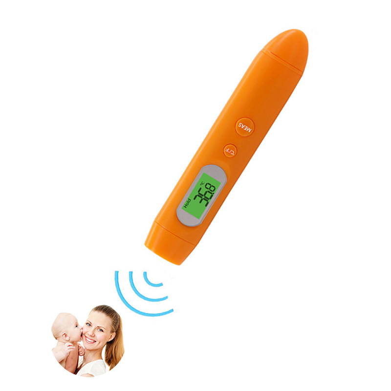 Nieuwe producten 2019 Chinese fabrieksoor- en voorhoofd-infraroodthermometer met groen oranje rode achtergrondverlichting