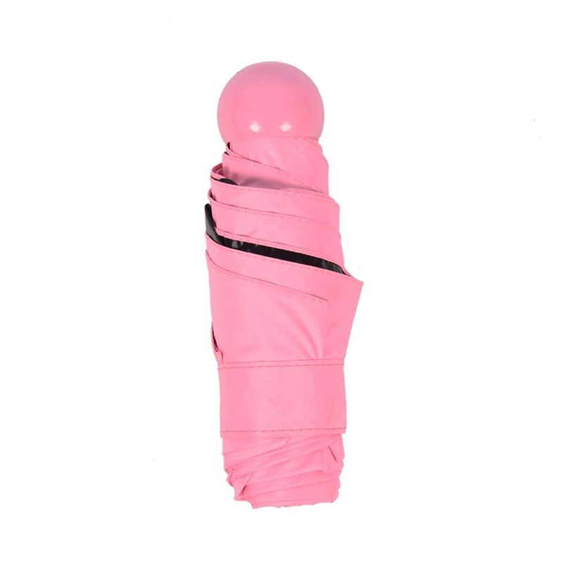 Paraplu 2019 6 panelen Mini 5-voudig zwart gecoate uv-paraplu Roze capsuleparaplu