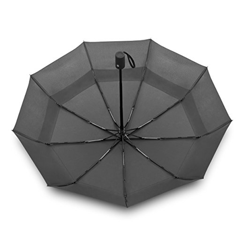 2019 Bulkaankoop Dubbellaags winddicht Custom Printing Opvouwbaar Auto Open Zwart 3 opvouwbare paraplu