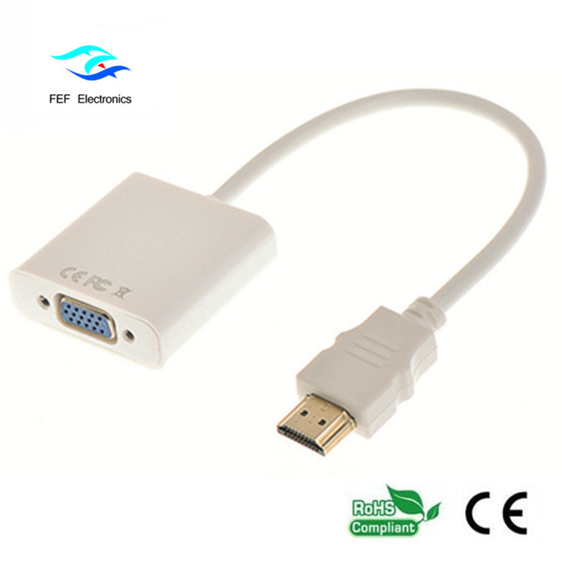 Plug and play male naar female 1080p HDMI TO VGA female converter kabel Code: FEF-HIC-001