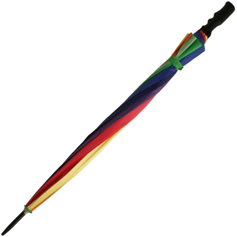 Kleurrijke aangepaste logo regenboog waterdichte golfparaplu voor promotie