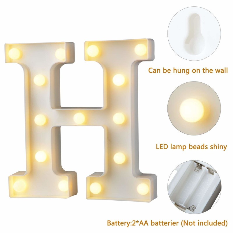 Alfabet Letterlichten LED Oplichten Wit Plastic Letters Staand Hangend A-M u0026