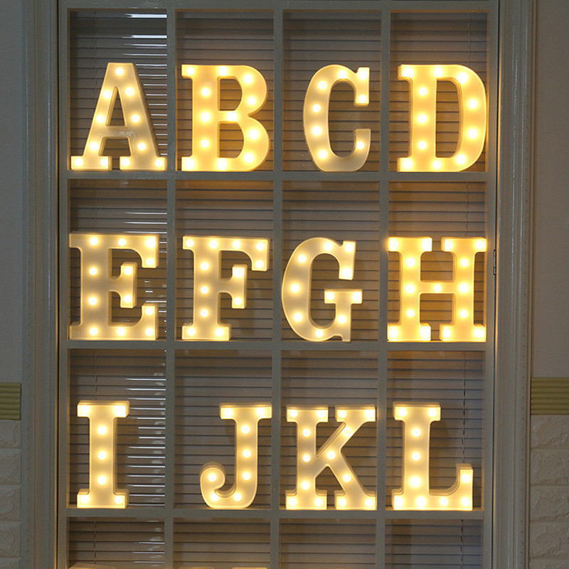 Alfabet Letterlichten LED Oplichten Wit Plastic Letters Staand Hangend A-M u0026