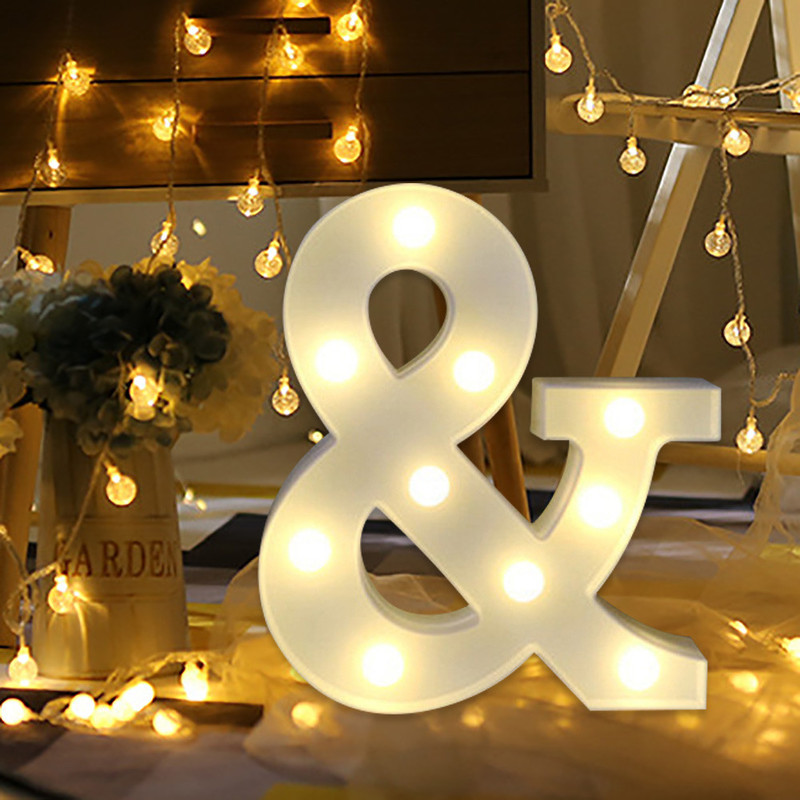 Alfabet Letterlichten LED Oplichten Wit Plastic Letters Staand Hangend A-M u0026