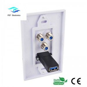 Wandplaat USB3.0 AM + 3F Wandpaneel Voorplaat 115 * 70MM Code: FEF-M-026
