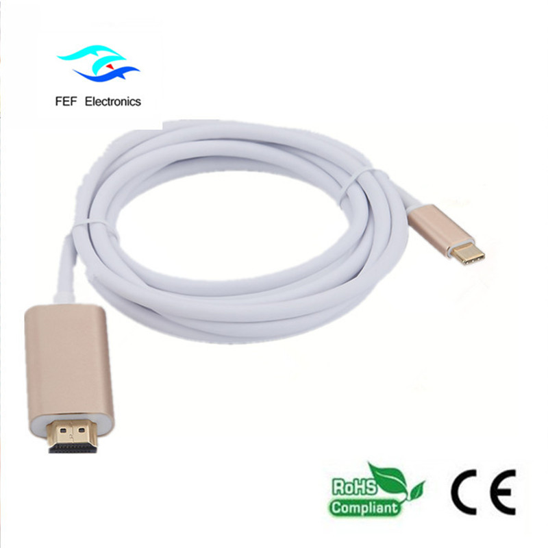 USB Type c naar HDMI male converter ABS shell Code: FEF-USBIC-013