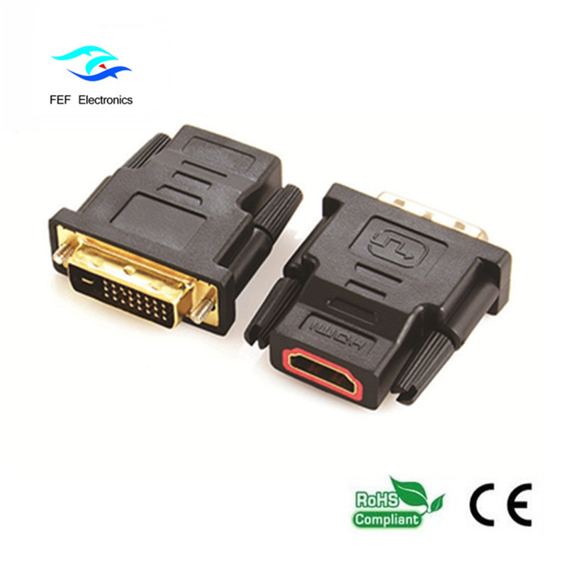 DVI (18 + 1) male naar HDMI female adapter Code: FEF_HD-001