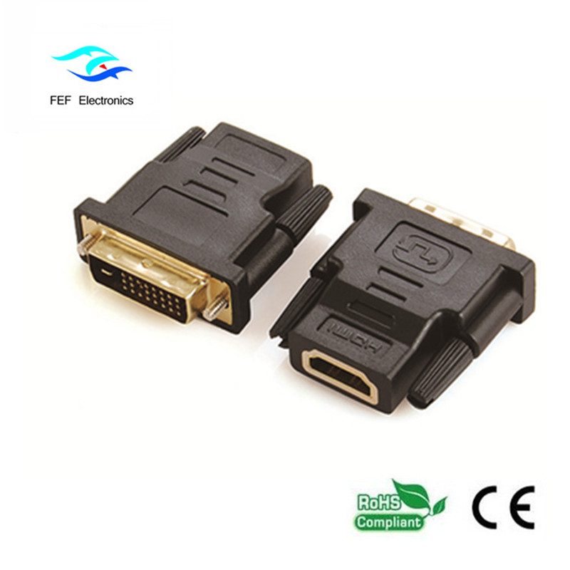 DVI (18 + 1) male naar HDMI female adapter Code: FEF_HD-001