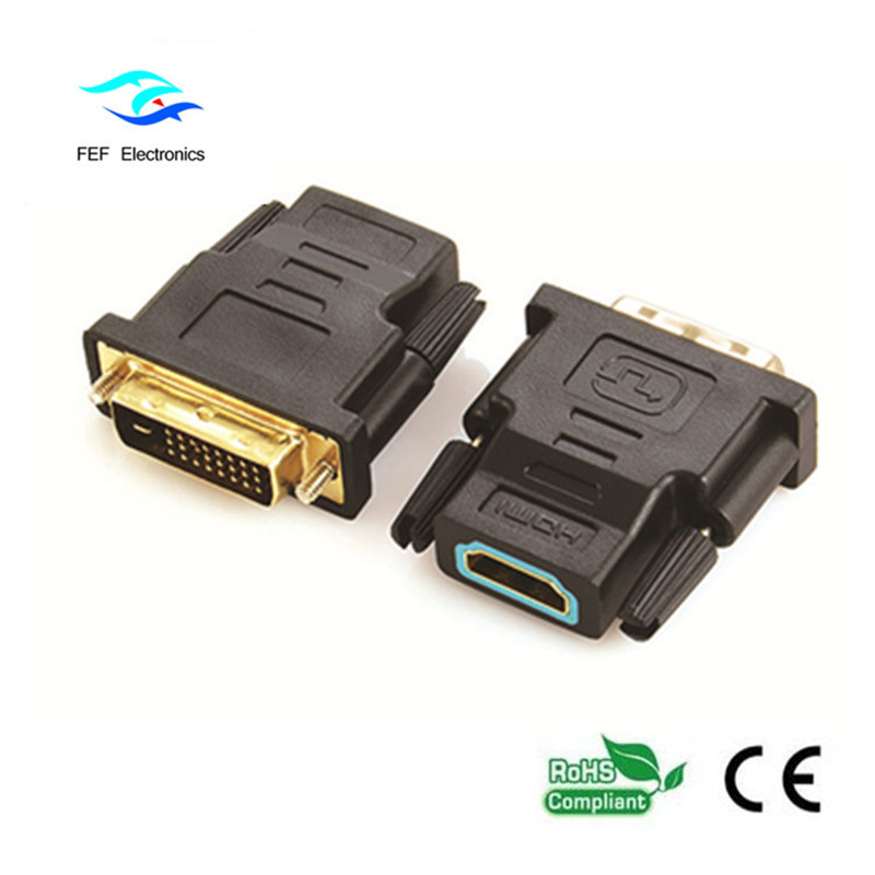 DVI (18 + 1) male naar HDMI female adapter Code: FEF_HD-001