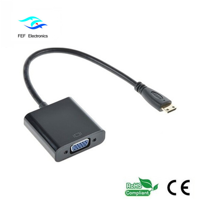 Mini HDMI Male naar VGA Female Converter Code: FEF-HIC-004