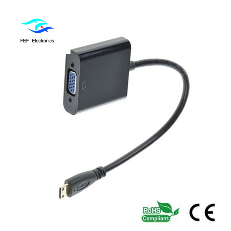 Mini HDMI Male naar VGA Female Converter Code: FEF-HIC-004