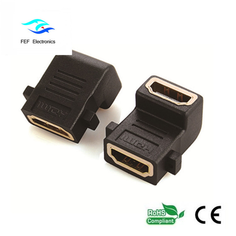 HDMI female naar HDMI female adapter 90 graden haaks type Code: FEF-H-007