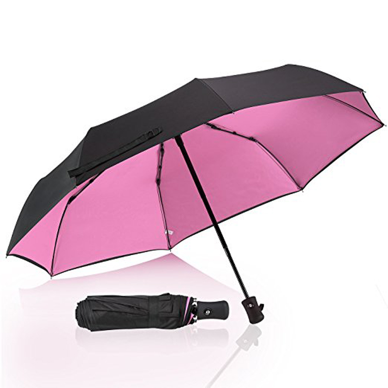 Zwarte coating anti UV paraplu 3 opvouwbare automatische paraplu