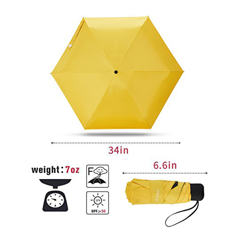 parasollicht parasol Mini Anti UV gele kleine paraplu