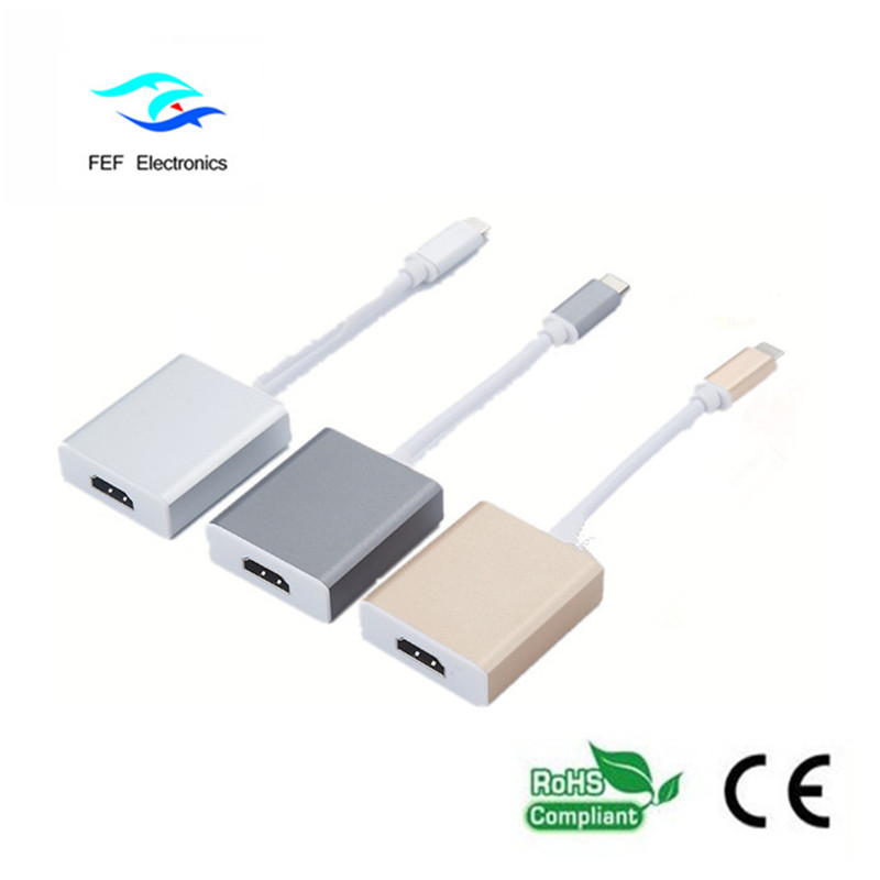 USB type c naar HDMI vrouwelijke converter metalen behuizing Code: FEF-USBIC-006