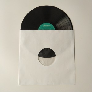 33 RPM Wit kraftpapier-record Binnenmouwen gepolijst met gat voor 12 vinylplaat