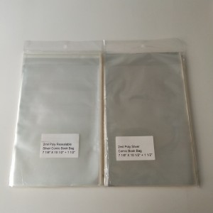 Kristalheldere 2-mil poly-hersluitbare zilveren boekentas