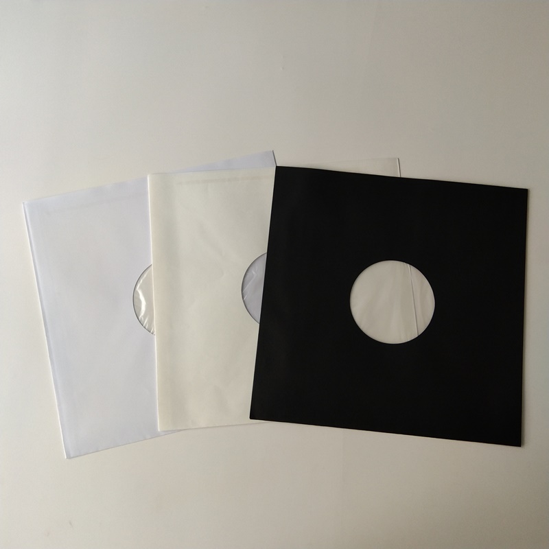 33 RPM Witboekplaat Binnenhoezen gepolijst met gat voor 12 vinylplaten
