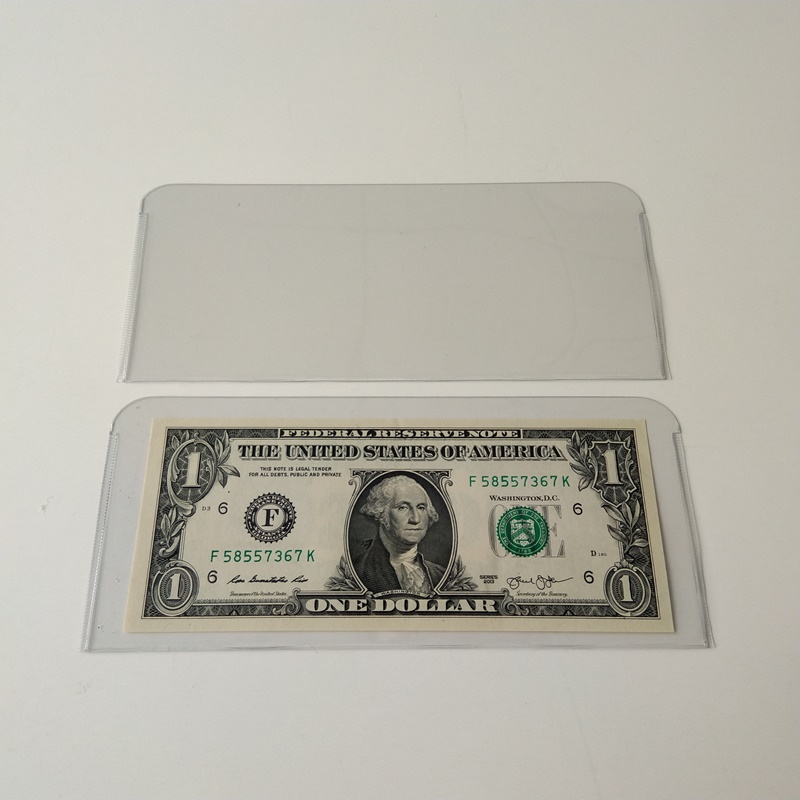 Kristalheldere valuta Bill Collector mouwen