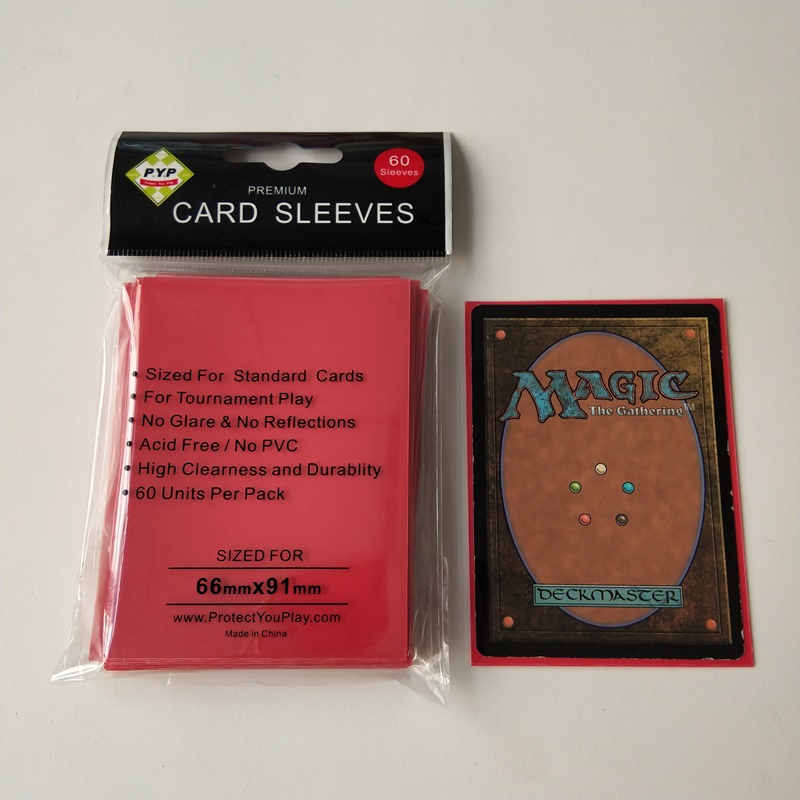 66x91mm Massief rood standaardformaat MTG / Pokemon-gamedeckbeschermers