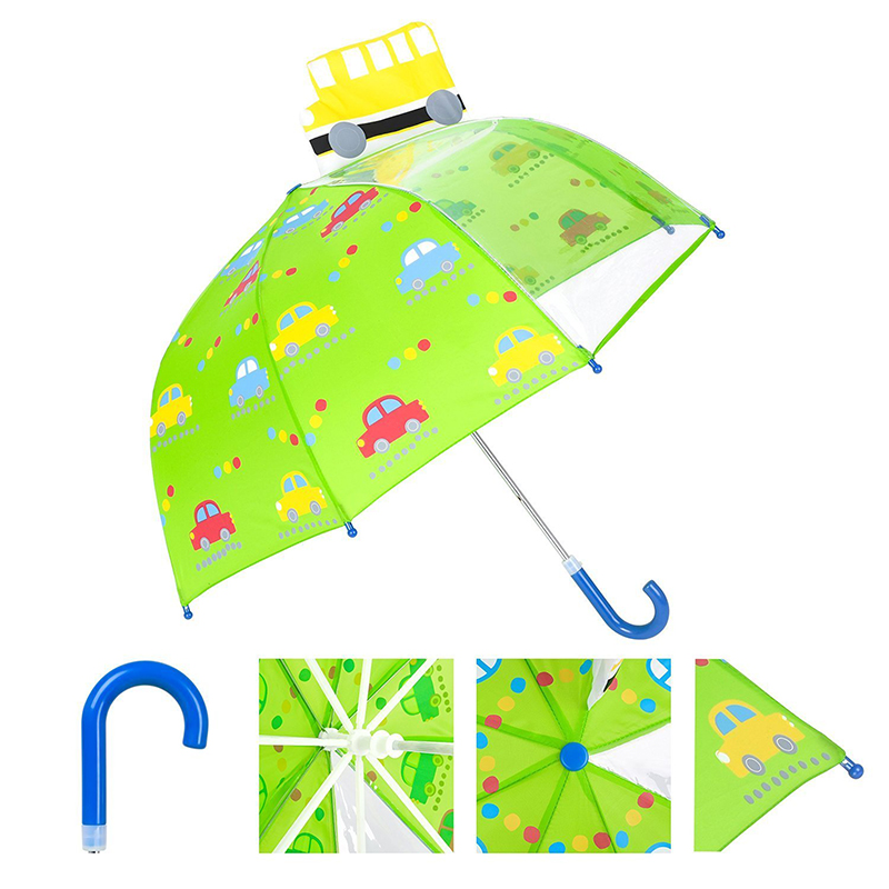 Goedkope witte fiberglas frame veiligheid kinderen compacte 1 panel POE regen kinderen paraplu