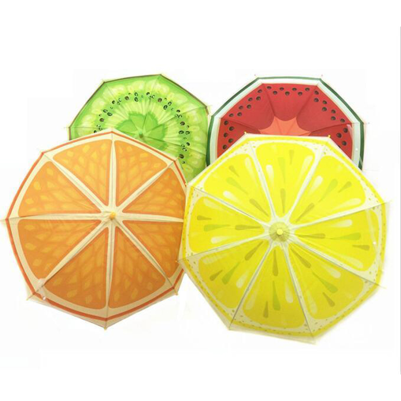 Fruit Transparante automatische POE materiaal parasol Leuke paraplu voor kinderen