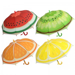 Fruit Transparante automatische POE materiaal parasol Leuke paraplu voor kinderen