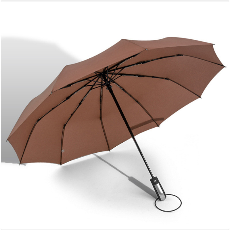 10ribs automatisch openen en automatisch sluiten merchandise aangepast logo 3-voudige paraplu met bedrukking