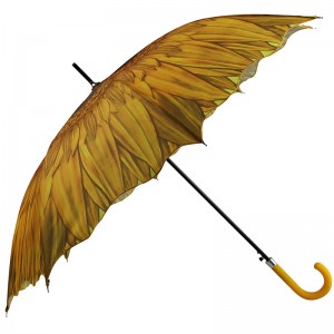 Hoge kwaliteit groothandel winkel verkoop reclame outdoor bloemvorm rechte paraplu