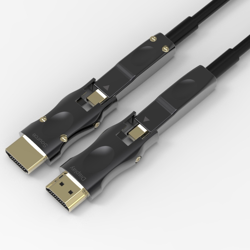 Afneembare connector YUV 4: 4: 4 18,2 Gbps kabel 3D 4k 60Hz HDMI-glasvezelkabel