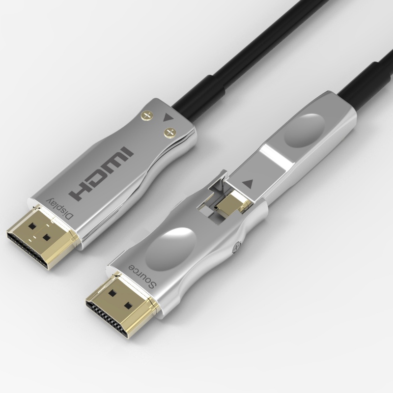 Afneembare connectorkabel 3D 4k 60Hz HDMI-glasvezelkabel 10-100m
