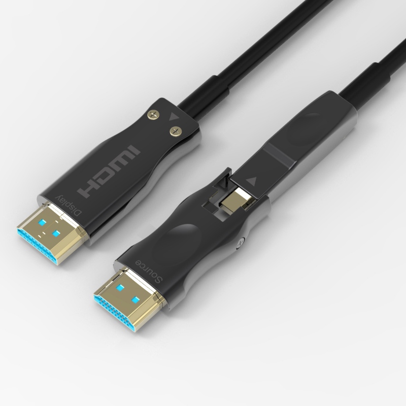 Afneembare connectorkabel 3D 4k 60Hz HDMI-glasvezelkabel 10-100m
