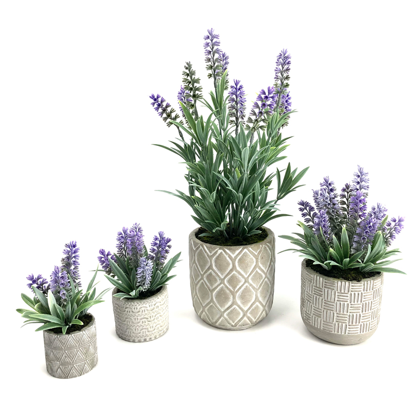 Moderne kunstmatige potplant Home Decor Lavendel Bloemen Regelingen Tafelbladdecoratie