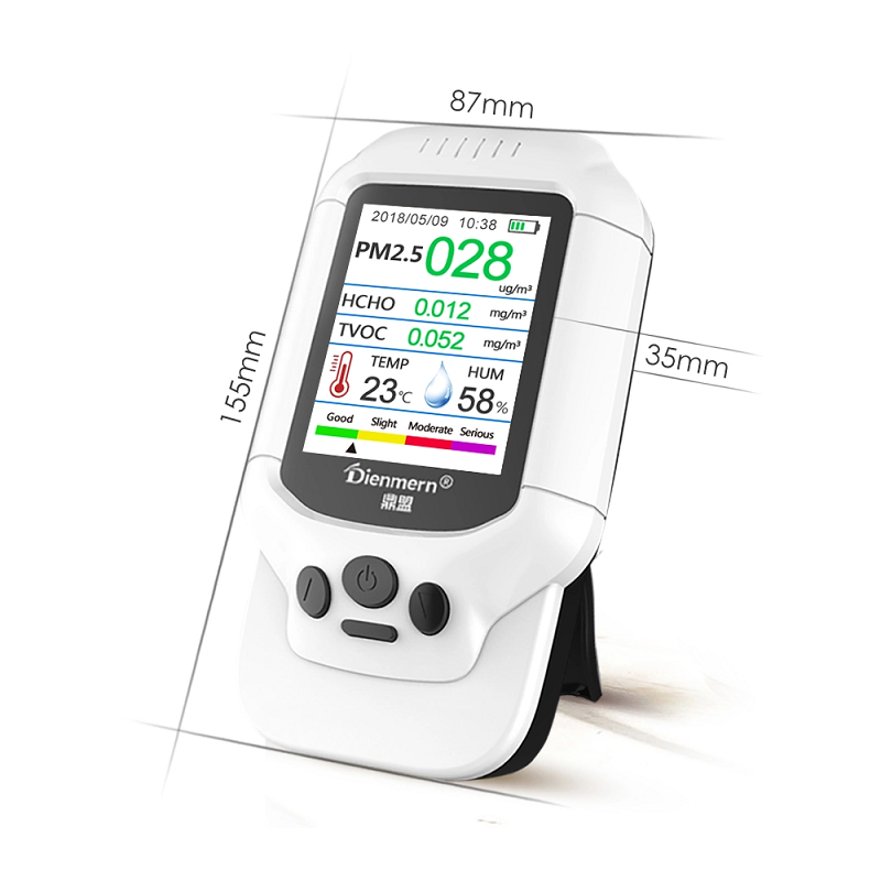 Dienmern DM502 PM2.5 Luchtkwaliteit Laserdeeltjesdetector Professionele meter Nauwkeurige tests voor PM1.0 PM10 LCD-scherm Luchtdete