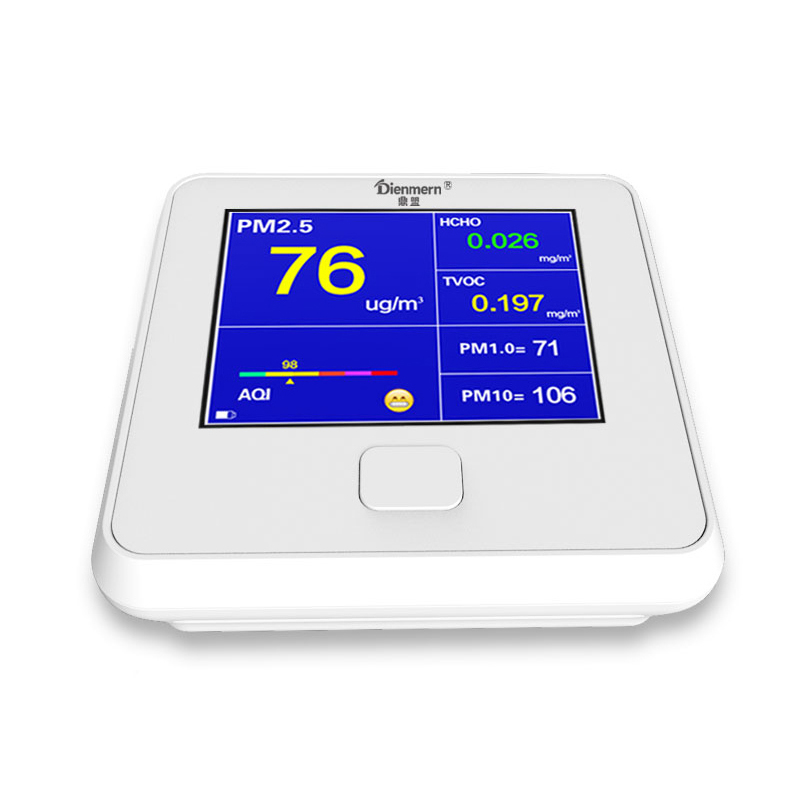 Dienmern DM103 Luchtkwaliteitsdetector Voor PM2.5 + HCHO + TVOC + AQI + PM1.0 + PM10