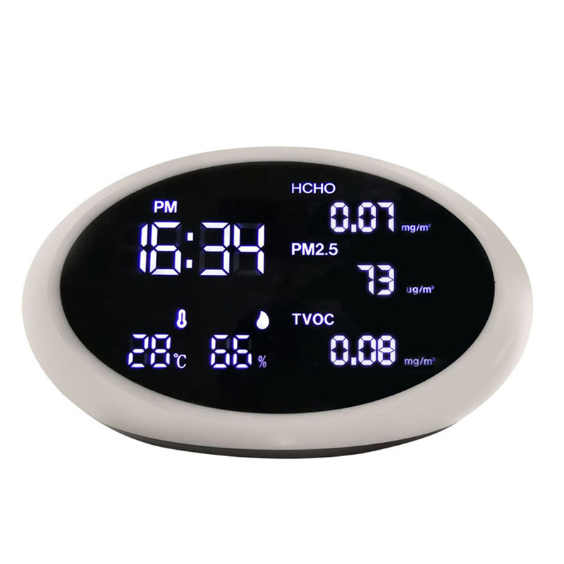 Nieuwe mode PM2.5 luchtkwaliteit monitor HCHO / TVOC AQI luchtdetector meter voor thuis, slaapkamer, auto binnen of buiten