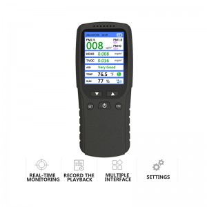 Dienmern nieuwe Hot PM2.5 Detector Luchtkwaliteit Tester Monitor Meter Oplaadbaar DM-106A Zwarte luchtdecetor