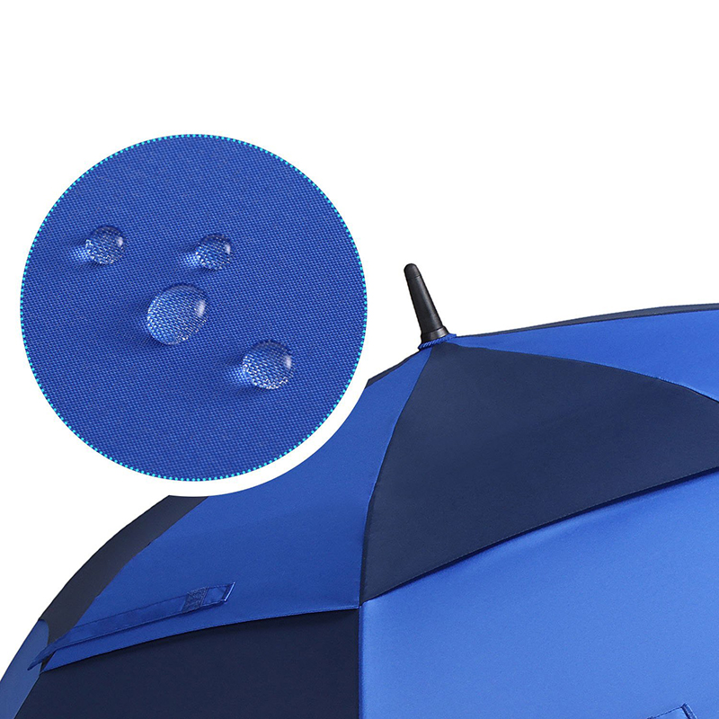 Rechte grote outdoor regenachtige dubbele luifel custom printing golfparaplu