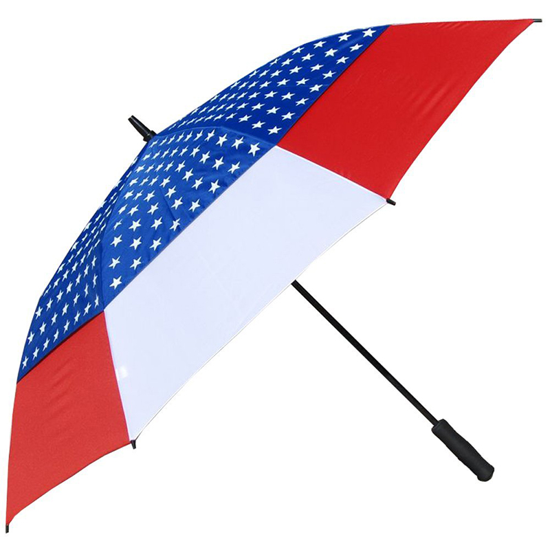 Nieuw promotie-item 30 inch grote dubbele golfparaplu met vlag