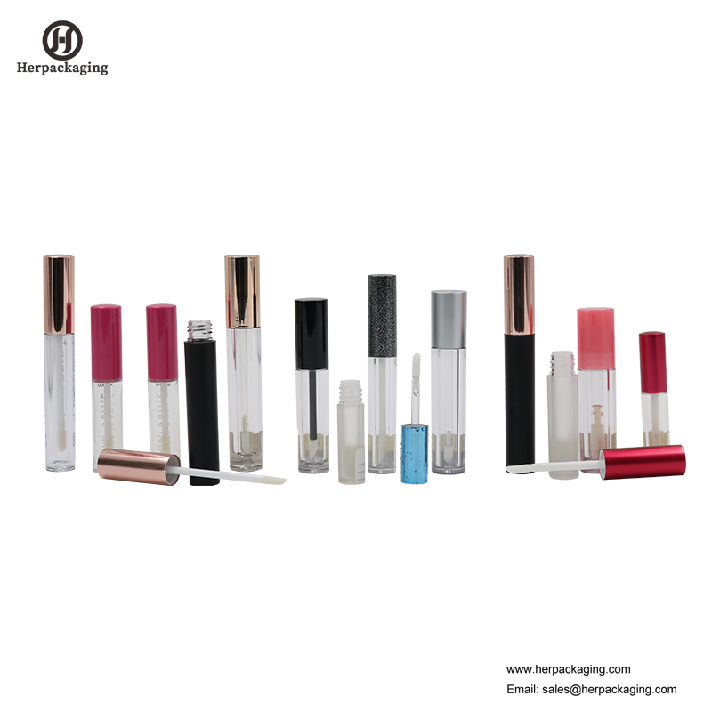 HCL306 Doorzichtige plastic lege lipglossbuizen voor cosmetische kleurproducten geflockte lipglossapplicators