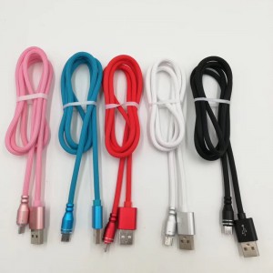 Snel opladen Aluminium behuizing Ronde TPE USB-kabel voor micro-USB, Type C, iPhone bliksem opladen en synchroniseren