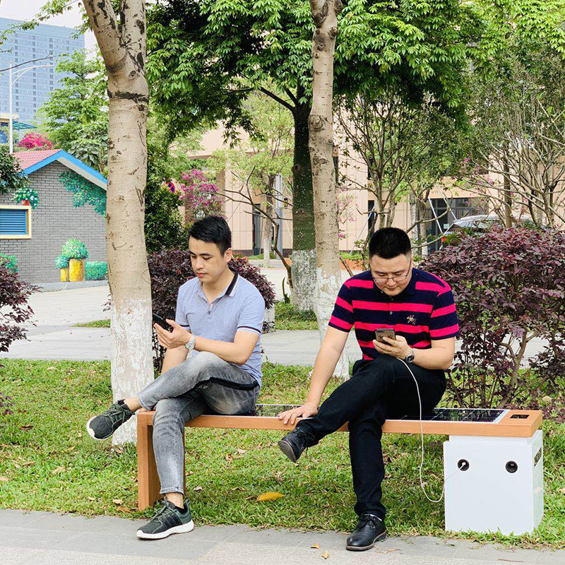 Smart Park Bench oplader voor zonne-energie