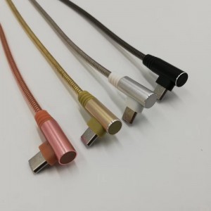 USB 2.0 Metalen buiskabel Opladen Ronde aluminium behuizing USB-kabel voor micro-USB, Type C, iPhone bliksem opladen en synchroniseren